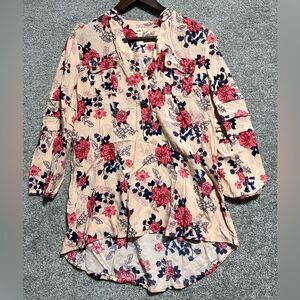 Matilda Jane Woman’s Livery Millie Floral Print Blouse Pink Size Medium